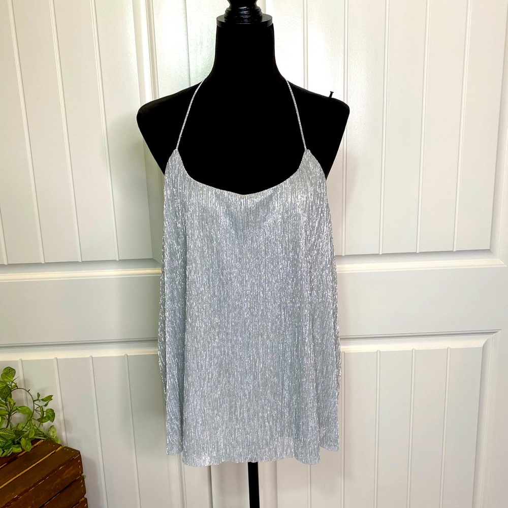 Gorgeous Shimmering Metallic Silver Camisole